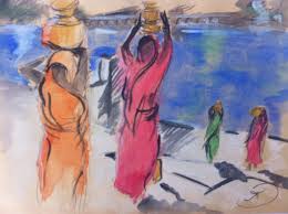 woman carrying water